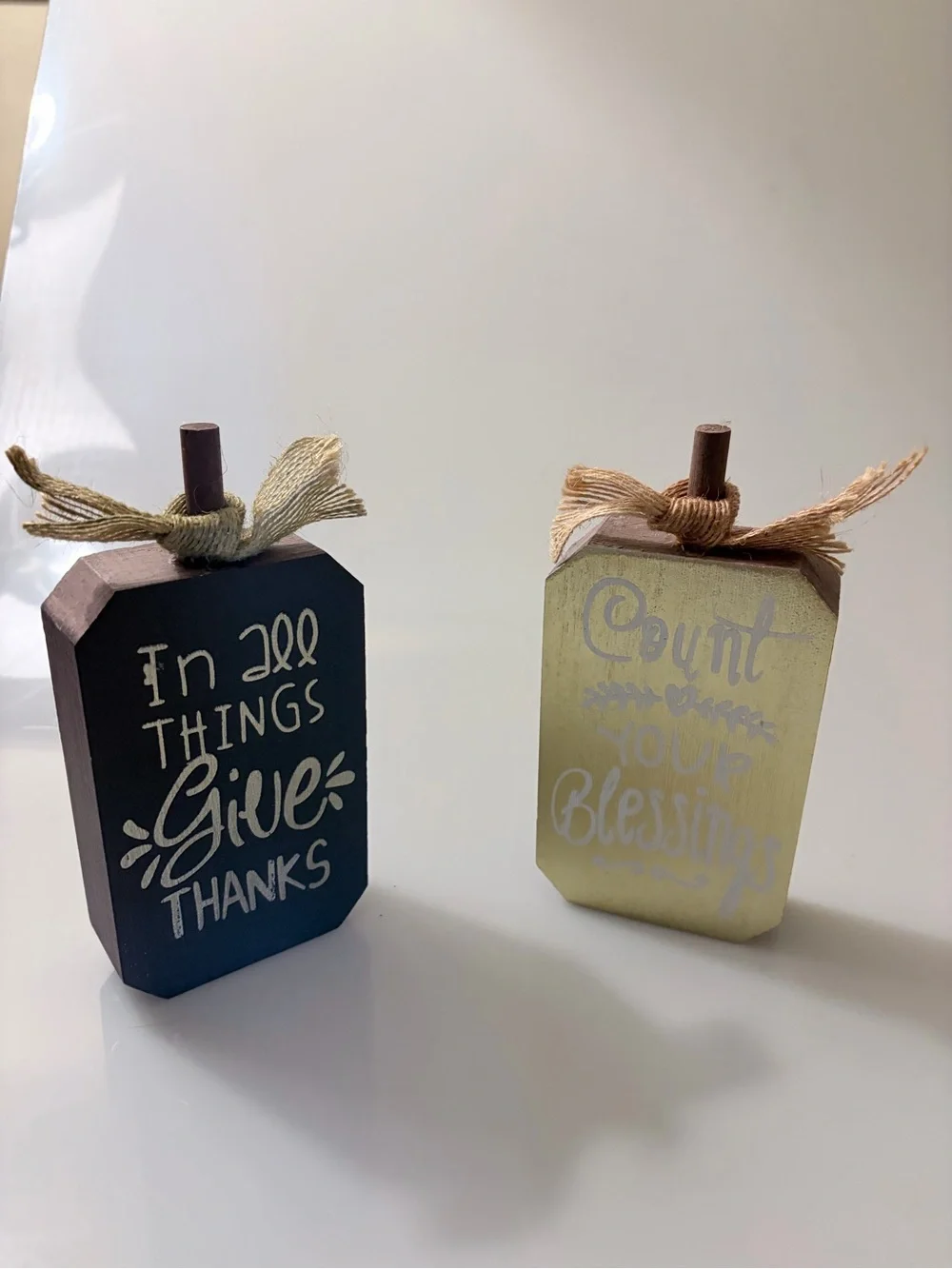 Rustic Give Thanks & Count Your Blessings Wooden - Set of 2